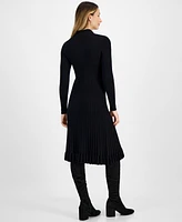 Robbie Bee Women's Ribbed Zippered Sweater Dress