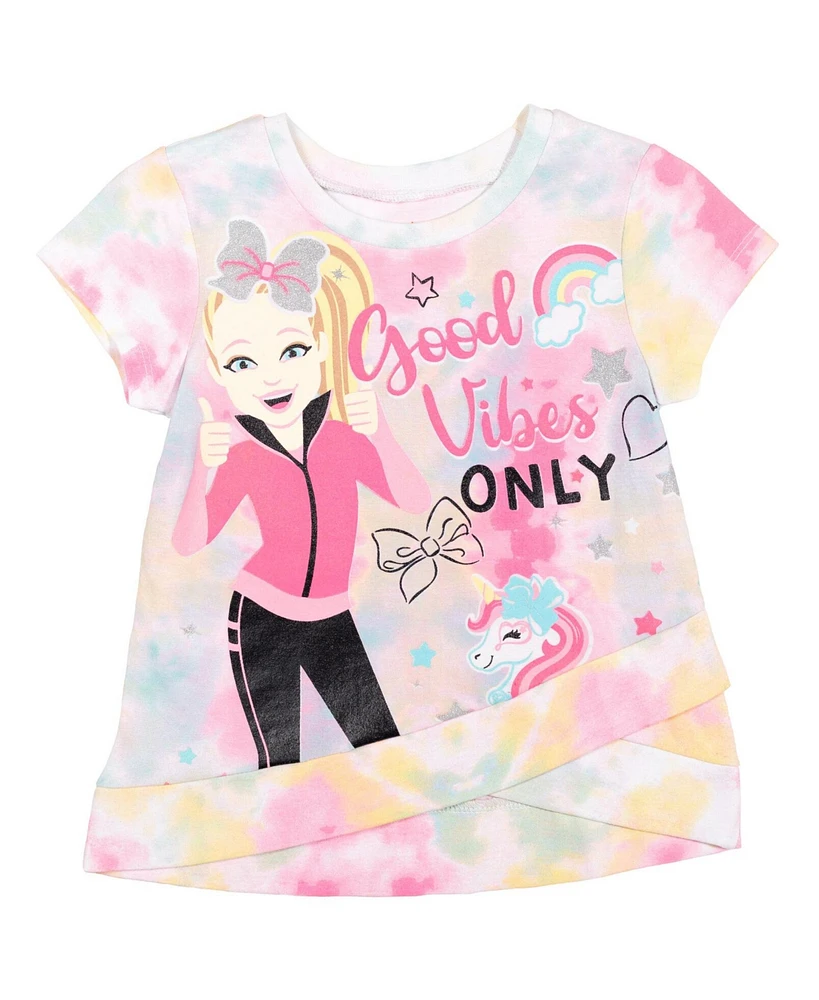 Jojo Siwa Toddler Girls Unicorn Bow T-Shirt and Bike Shorts Outfit Set to