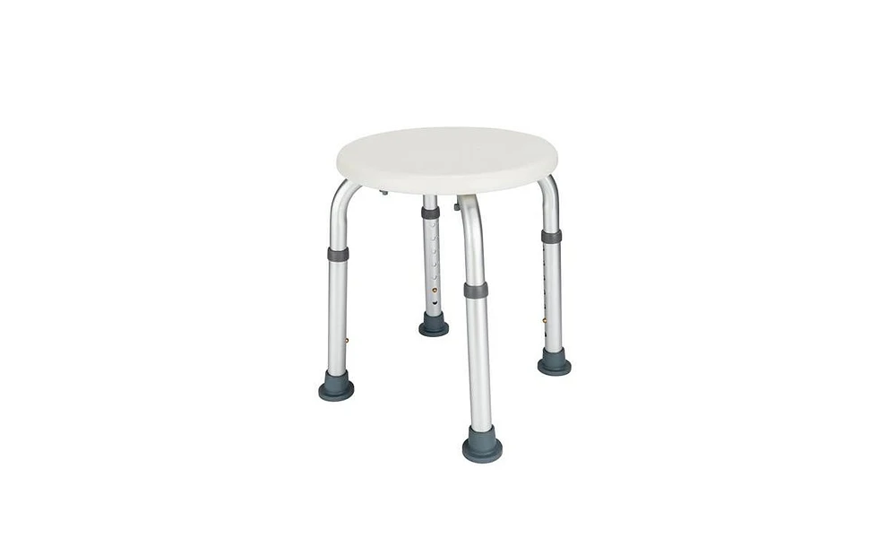 Slickblue Adjustable Height Aluminium Alloy Bath Chair Bench – White Medical Bathroom Safety for Shower and Tub