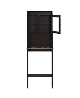 Slickblue Espresso Over-the-Toilet Wood Storage Cabinet – Modern Space Saver for Bathroom Organization