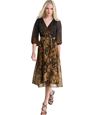 Dkny Women's Printed Balloon-Sleeve Dress