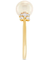 Grown With Love Cultured Freshwater Pearl (9mm) & Lab Grown Diamond (1/3 ct. t.w.) Ring in 14k Gold