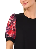 CeCe Women's Floral Puff-Sleeve Blouse