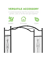 Best Choice Products 92in Steel Garden Arch Arbor Outdoor Trellis for Garden, Climbing Plants w/ Wire Lattice - Black