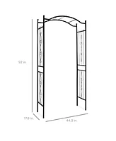 Best Choice Products 92in Steel Garden Arch Arbor Outdoor Trellis for Garden, Climbing Plants w/ Wire Lattice - Black