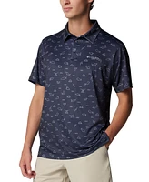 Columbia Men's Printed Short Sleeve Performance Polo Shirt