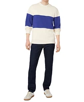 Frank And Oak Men's Relaxed Fit Long Sleeve Rugby Stripe Crewneck Sweater