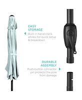 Best Choice Products 7.5ft Heavy-Duty Outdoor Market Patio Umbrella w/ Push Button Tilt, Easy Crank