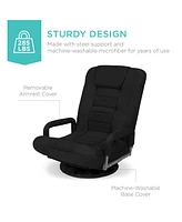 Best Choice Products 360-Degree Swivel Gaming Floor Chair w/ Armrest Handles, Foldable Adjustable Back
