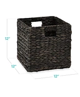 Best Choice Products 12x12in Hyacinth Baskets, Set of 5 Multipurpose Collapsible Organizers w/ Inserts