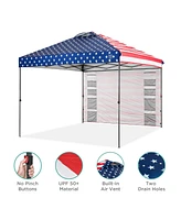 Best Choice Products 10x10ft Easy Setup Pop Up Canopy, Portable Tent w/ Side Wall, 1-Button Push, Case