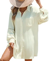 Cupshe Women's Breezy Crochet Lace Trim Cover-Up Dress