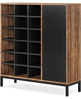 Tribesigns Shoe Cabinet for Entryway, 6-tier Shoe Rack with Doors & 23 Cubbies, 23-26 Pair Shoe Storage Cabinet with Adjustable Shelves