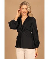 Petal and Pup Women's Karina V Neck Satin Top