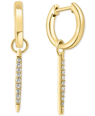 Effy Diamond Spike Dangle Huggie Hoop Earrings (1/6 ct. t.w.) in Gold-Plated Sterling Silver - Gold