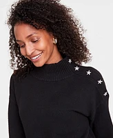 I.n.c. International Concepts Women's Star Embellished Sweater, Created for Macy's