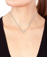 Effy Diamond Chevron 18" Necklace (1/4 ct. t.w.) in Sterling Silver