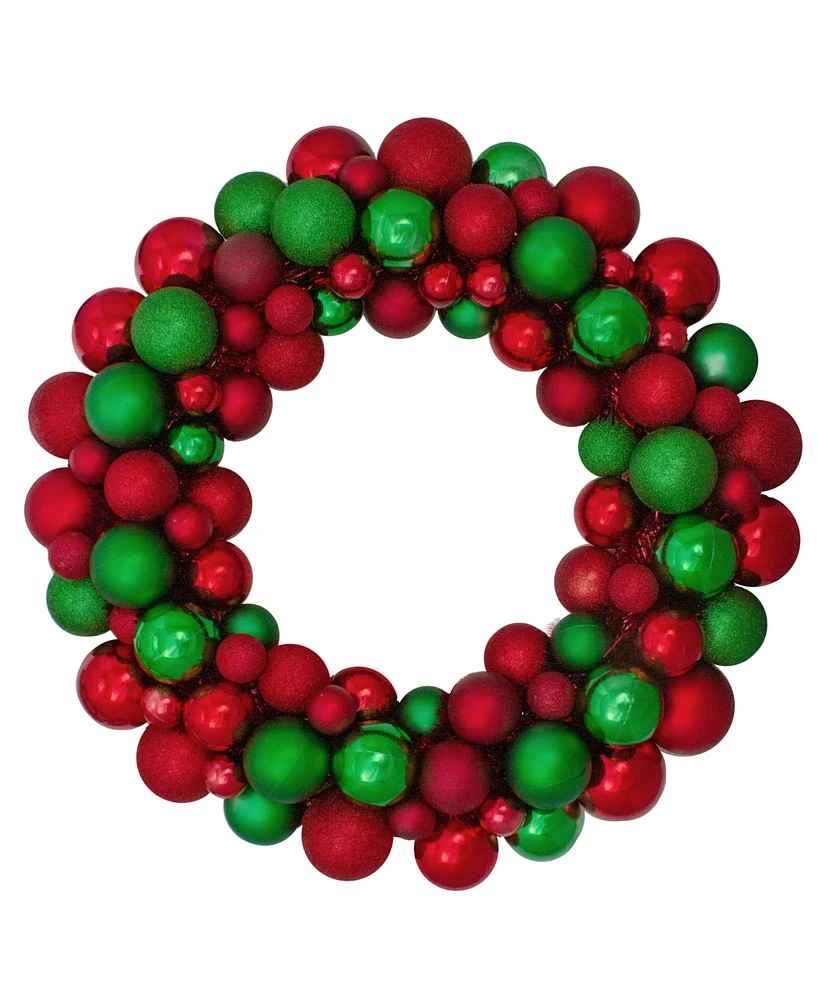 Northlight 3 - Finish Shatterproof Ball Christmas Wreath - 24