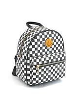 Like Dreams Smiley Checkered Charm Backpack