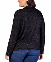 24seven Comfort Apparel Plus Open Front Long Bolero Cardigan Sweater