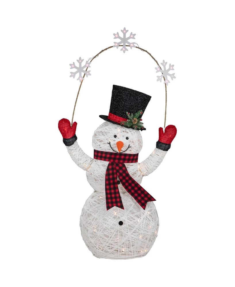 Northlight 57" Led Lighted Snowman Holding Snowflakes Outdoor Christmas Decoration