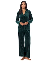 Lauren Ralph Women's Velvet Notched-Collar Pajama Set