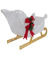 Northlight 30.25" Led Lighted Glittery White Sleigh Outdoor Christmas Decoration