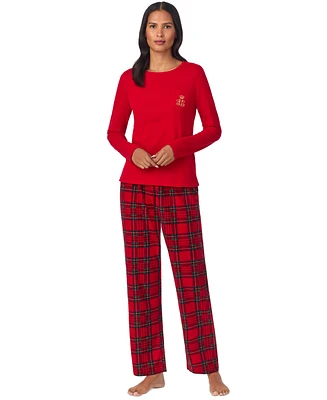 Lauren Ralph Women's Long-Sleeve Crewneck Pajama Set