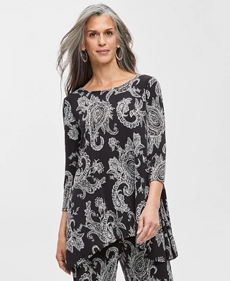 Jm Collection Petite Paisley-Print Swing Top, Exclusively at Macy's