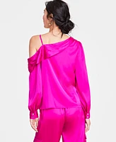 I.n.c. International Concepts Women's Lace-Shoulder Long-Sleeve Blouse, Created for Macy's
