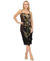 Eliza J Women's Floral-Applique Sequinned Dress