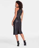 I.n.c. International Concepts Women's Halter-Neck Faux-Leather Midi Dress, Created for Macy's