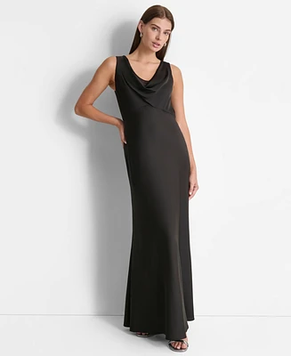 Dkny Women's Cowlneck Sleeveless Gown