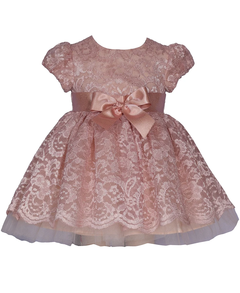 Bonnie Baby Girls Sparkle Lace Ballerina Dress