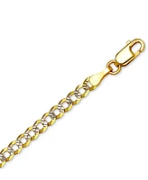 28" Two-Tone Open Curb Link Chain Necklace (3-1/6mm) in Solid 14k Gold & White Gold - Two