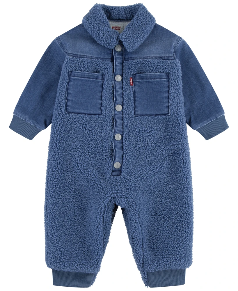 Levi's Infant Boys Denim Sherpa Coverall