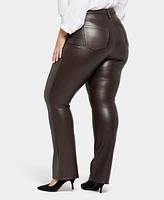 Nydj Plus Artificial Leather Marilyn Straight Pants