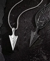 Rhona Sutton Black Plated Stainless Steel Arrowhead Pendant Necklace