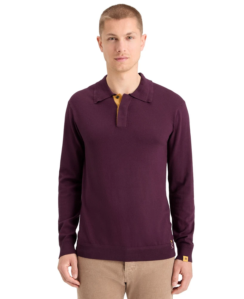 Scotch & Soda Men's Knitted Long Sleeve Polo Sweater