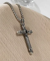 Rhona Sutton Silver Biblical Cross Stainless Steel Pendant Necklace