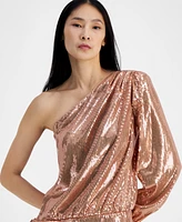 I.n.c. International Concepts Women's One-Shoulder Sequined Top, Exclusively at Macy's