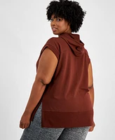 Id Ideology Women's Cap-Sleeve Hoodie Tunic, Created for Macy's
