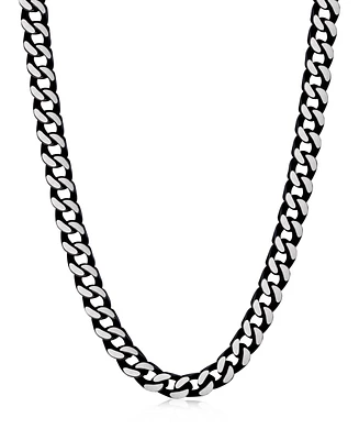 Rhona Sutton Black Silver Box Chain Stainless Steel Necklace