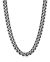 Rhona Sutton Black Silver Box Chain Stainless Steel Necklace