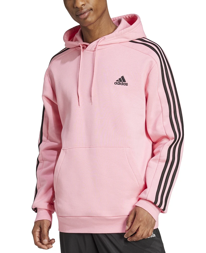 adidas Men's Essentials 3-Stripes Regular-Fit Fleece Hoodie, Regular & Big Tall