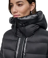 Dkny Jeans Women's Down Quilted Hooded Puffer Coat