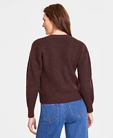 I.n.c. International Concepts Women's Buckle-Front Sweater, Created for Macy's