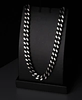 Rhona Sutton Black Silver Curb Chain Stainless Steel Necklace