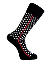 Love Sock Company Men's Luxury Cotton Mid-Calf Patterned Dress Socks with Seamless Toe. Black Socks Bundle Sock, Pack Of 5