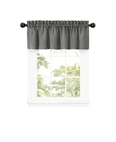 Kate Aurora Coastal Hamptons Living Complete 3 Piece Textured Kitchen Curtain Tier & Valance Set